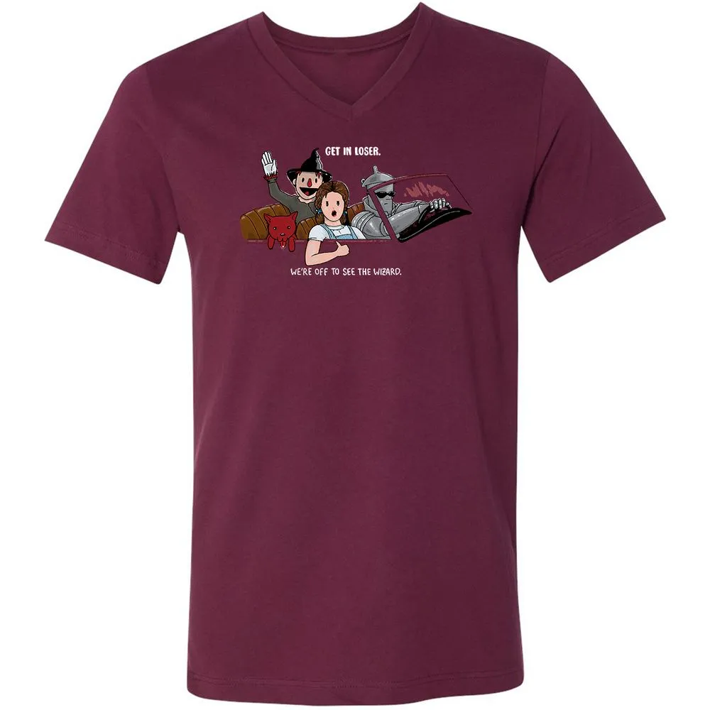 Unisex V-Neck T-Shirt - P6NACQG3 - Maroon - 6