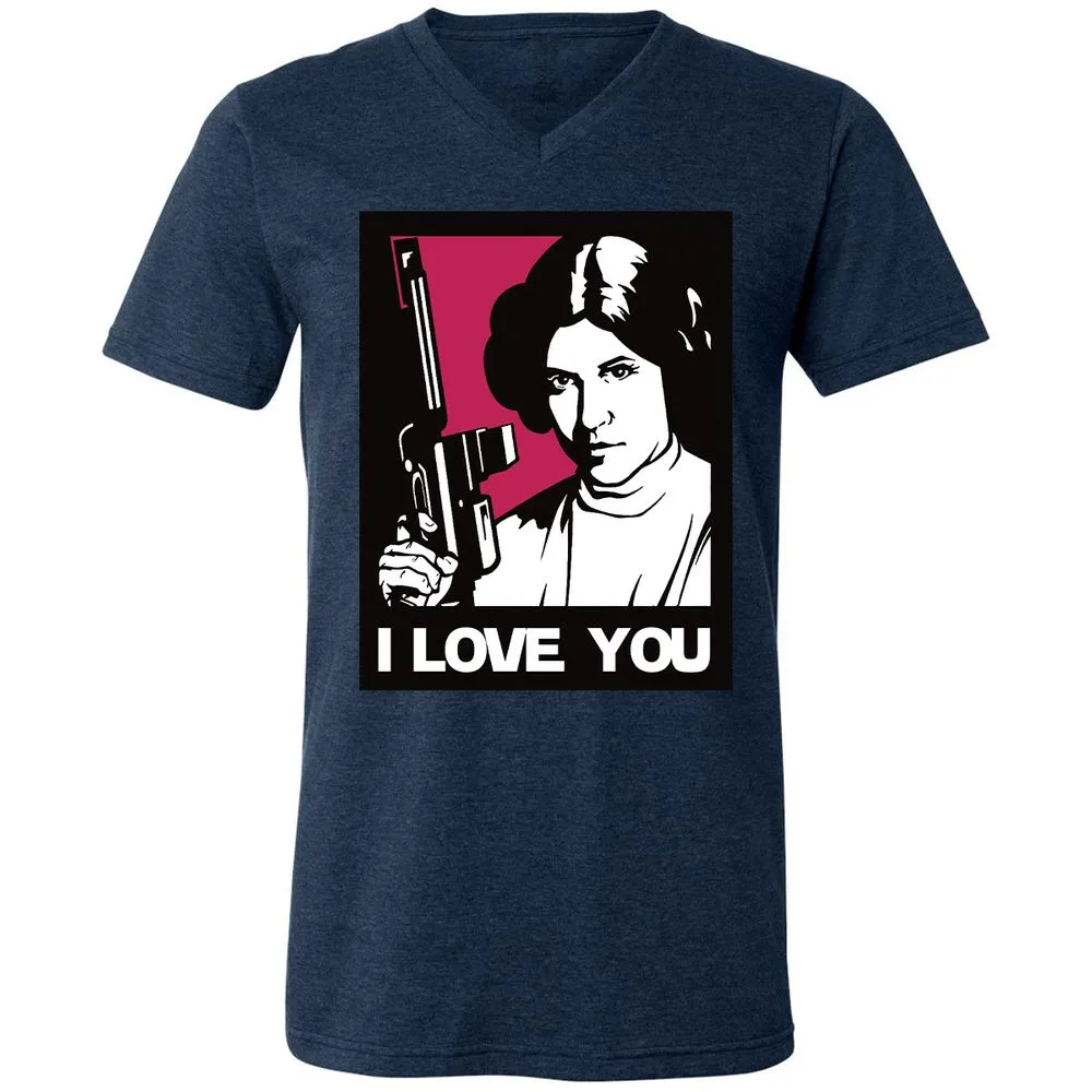Unisex V-Neck T-Shirt - USLZ2UDJ - Heather Navy - 15