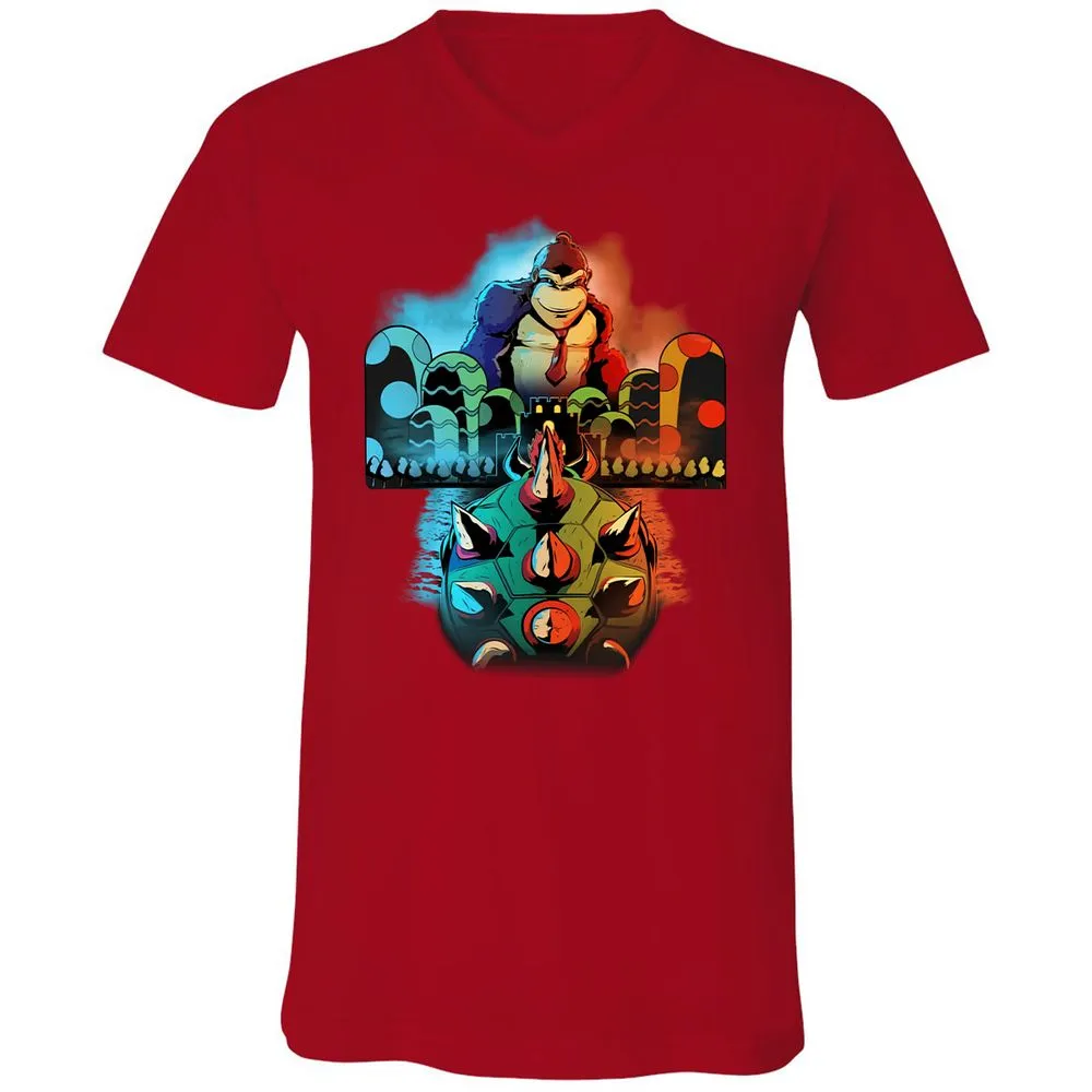 Unisex V-Neck T-Shirt - TJYT7E5V - Red - 3