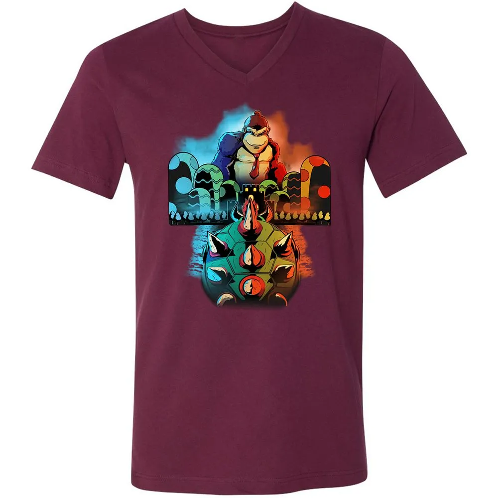 Unisex V-Neck T-Shirt - TJYT7E5V - Maroon - 6