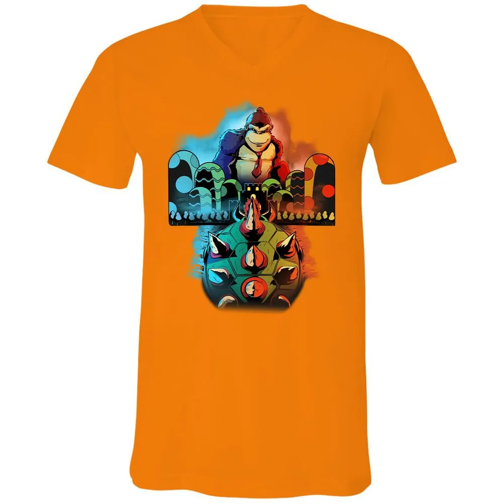 Unisex V-Neck T-Shirt - TJYT7E5V - Orange - 11