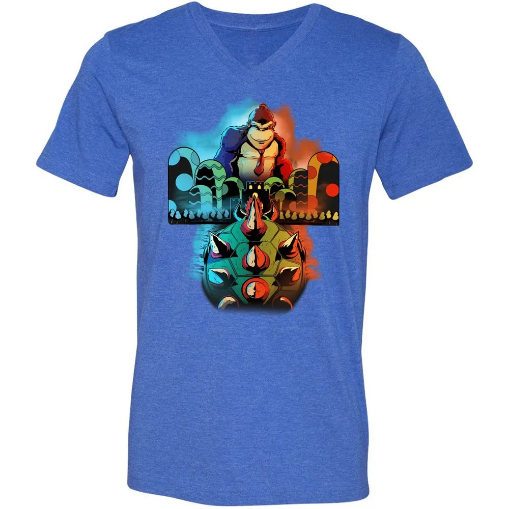 Unisex V-Neck T-Shirt - TJYT7E5V - Heather True Royal - 14