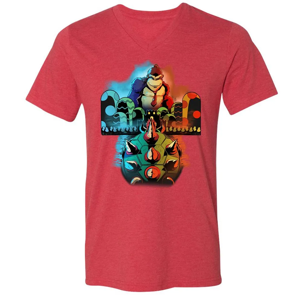 Unisex V-Neck T-Shirt - TJYT7E5V - Heather Red - 16