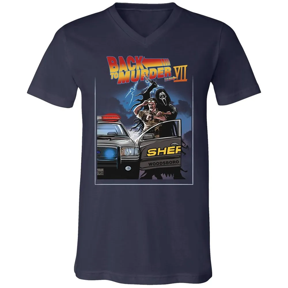 Unisex V-Neck T-Shirt - 7LE4TGQF - Navy - 2