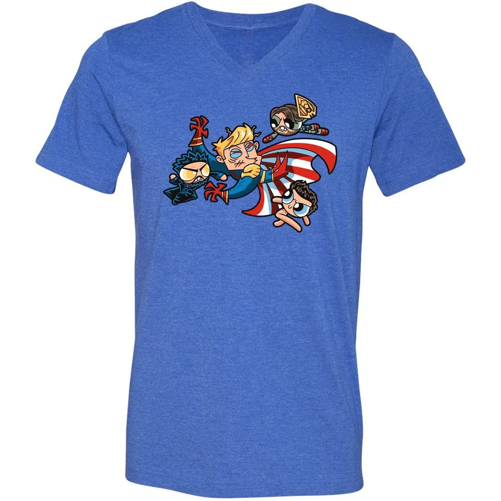Unisex V-Neck T-Shirt - BUDU6RFA - Heather True Royal - 14