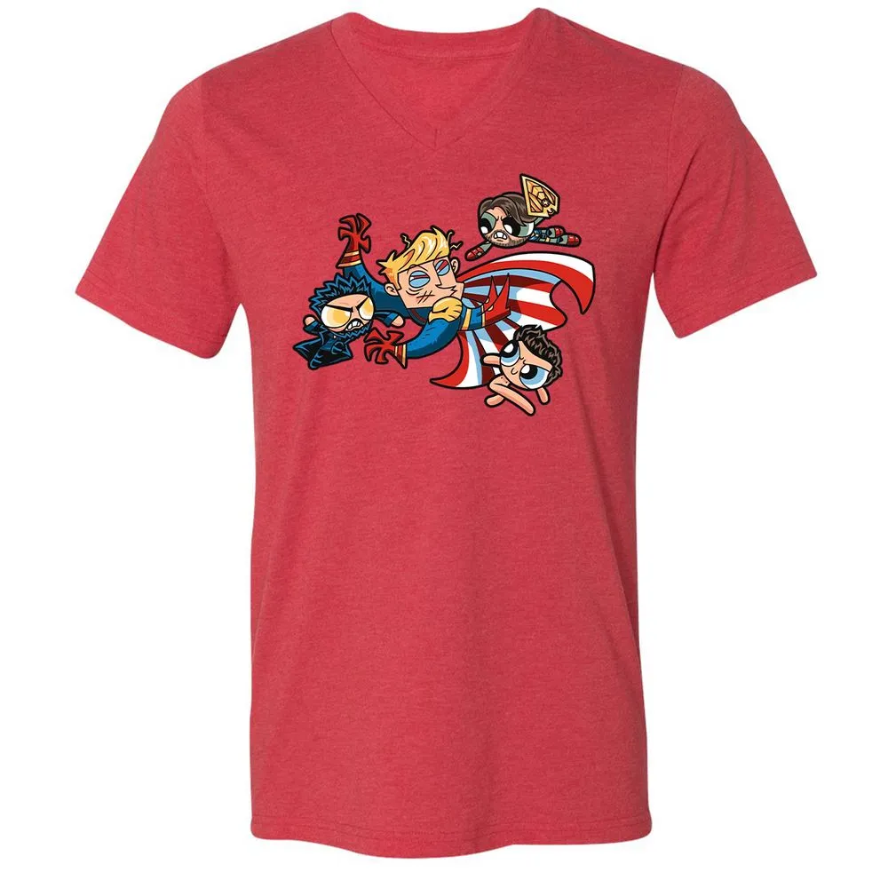 Unisex V-Neck T-Shirt - BUDU6RFA - Heather Red - 16