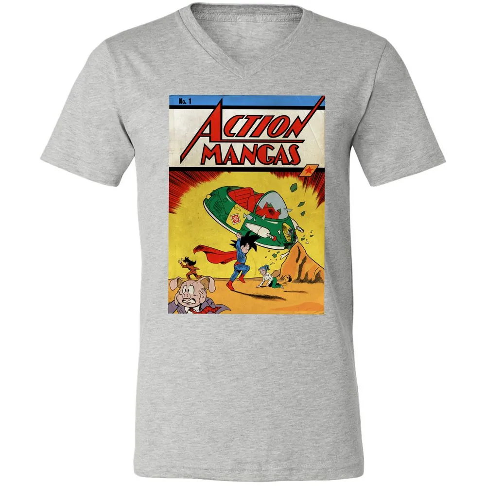 Unisex V-Neck T-Shirt - B9CAM2D5 - Athletic Heather - 7