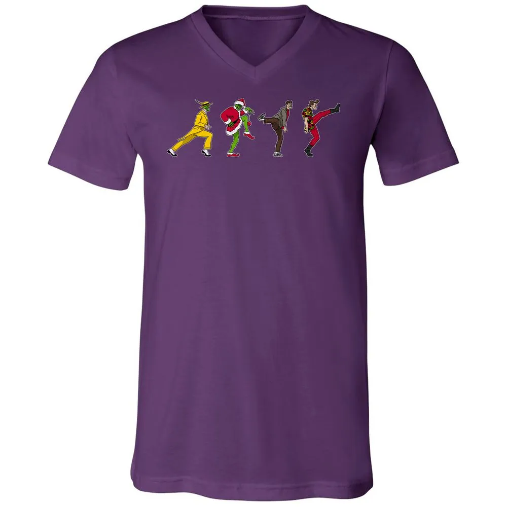 Unisex V-Neck T-Shirt - 8WZADCNJ - Team Purple - 9