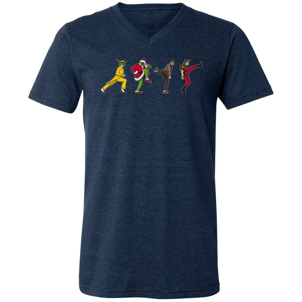 Unisex V-Neck T-Shirt - 8WZADCNJ - Heather Navy - 15