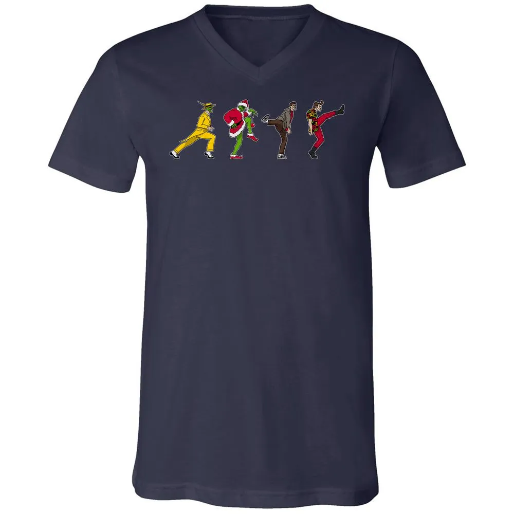 Unisex V-Neck T-Shirt - 8WZADCNJ - Navy - 2