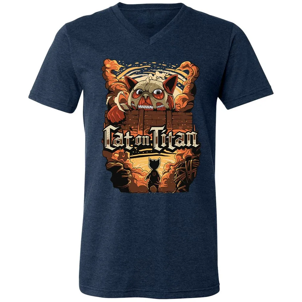 Unisex V-Neck T-Shirt - SJA7X22M - Heather Navy - 15