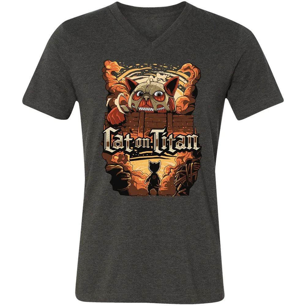 Unisex V-Neck T-Shirt - SJA7X22M - Dark Grey Heather - 8