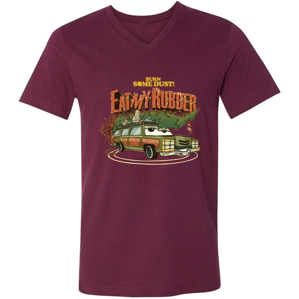 Unisex V-Neck T-Shirt - 7GU7TZKK - Maroon - 6