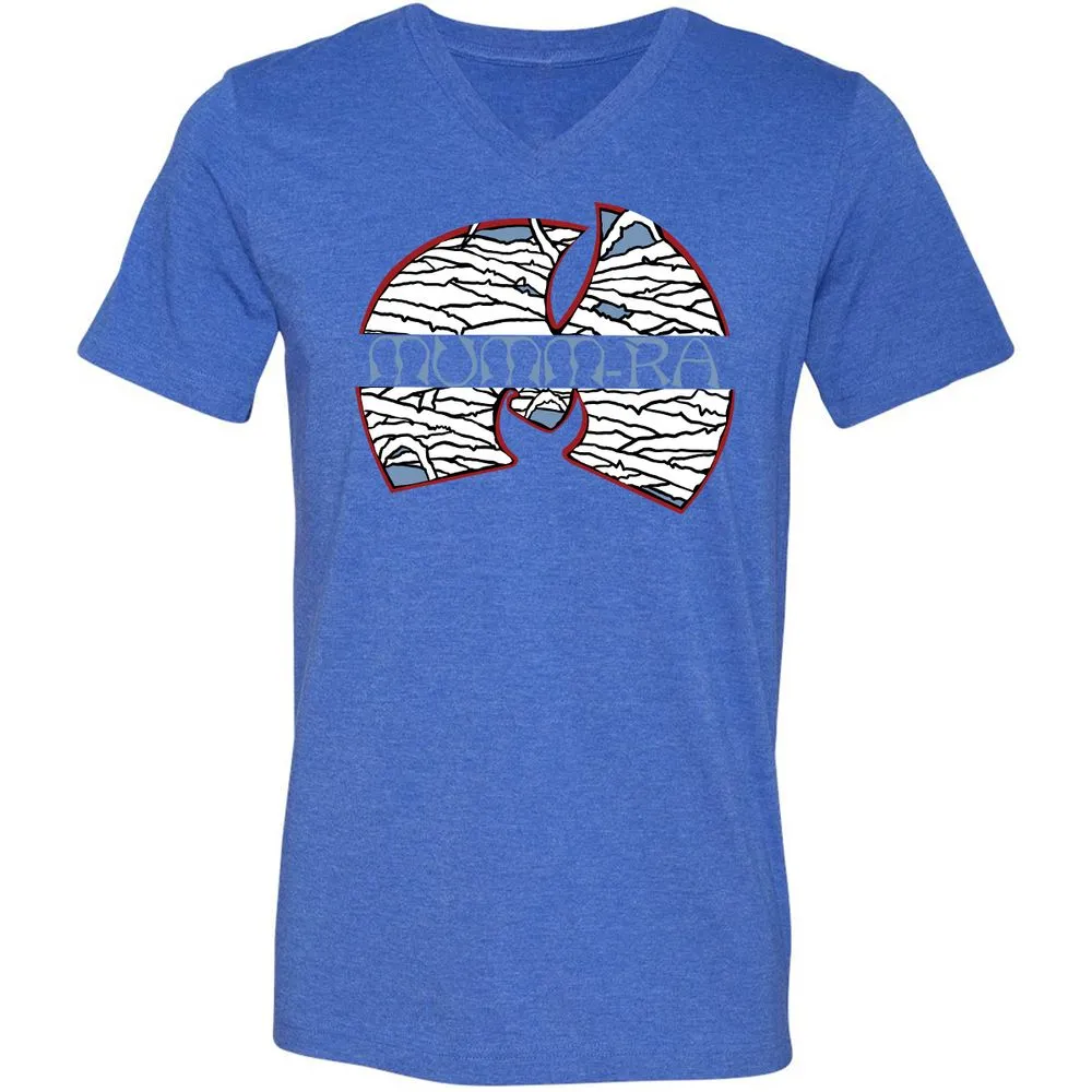 Unisex V-Neck T-Shirt - 3B8EM4JL - Heather True Royal - 14