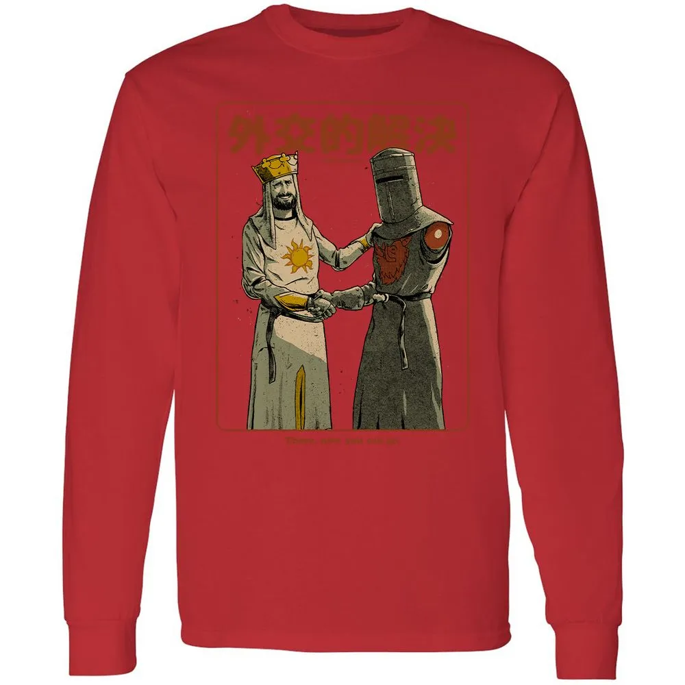 Long Sleeve T-Shirt - Black - Red - 14