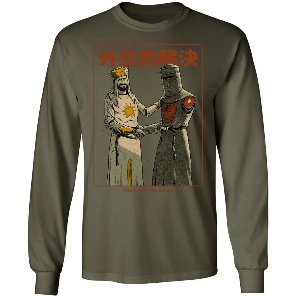 Long Sleeve T-Shirt - Black - Military Green - 16