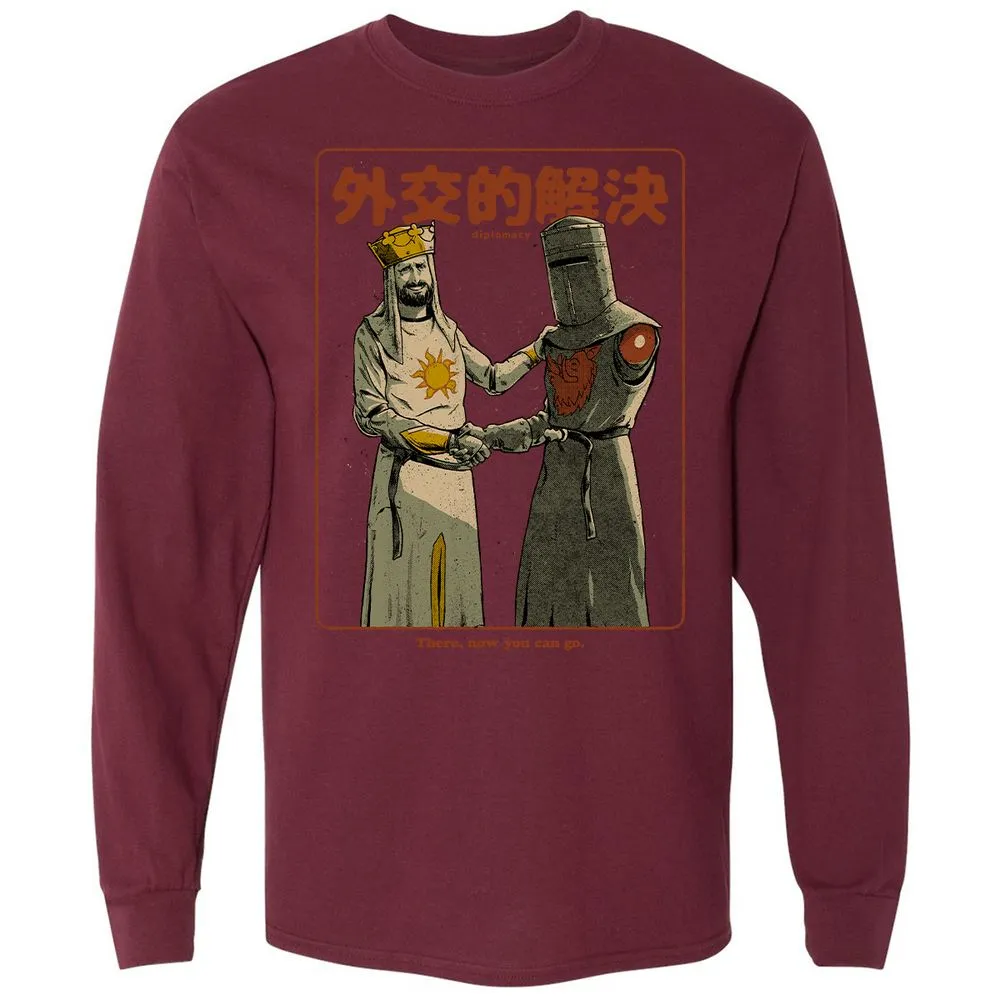 Long Sleeve T-Shirt - Black - Maroon - 11