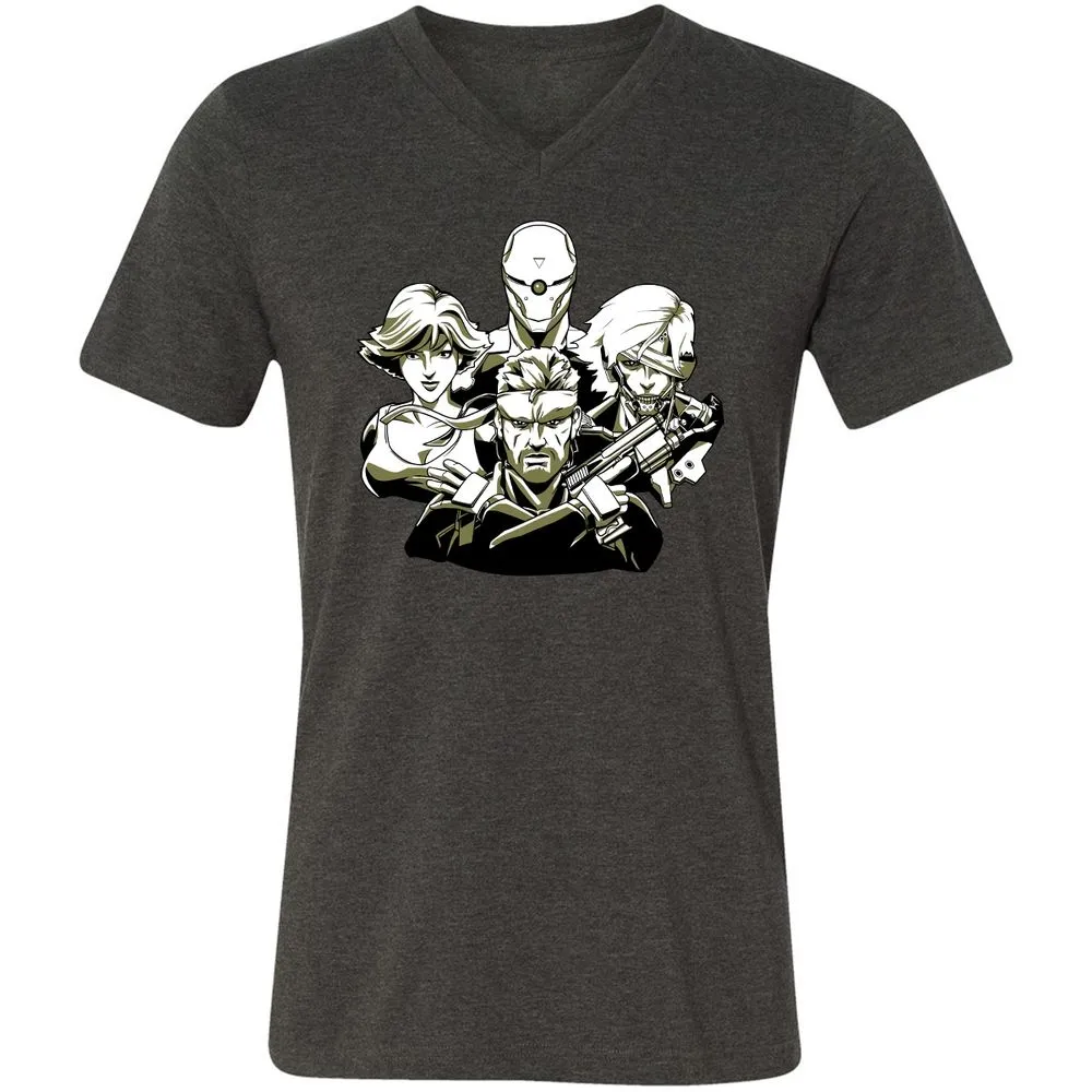 Unisex V-Neck T-Shirt - HHFRMT8S - Dark Grey Heather - 8