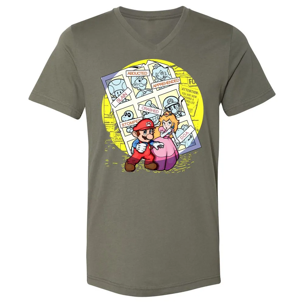 Unisex V-Neck T-Shirt - 6A8GYGWW - Military Green - 10