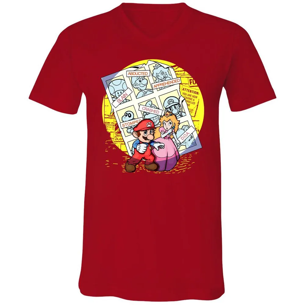 Unisex V-Neck T-Shirt - 6A8GYGWW - Red - 3