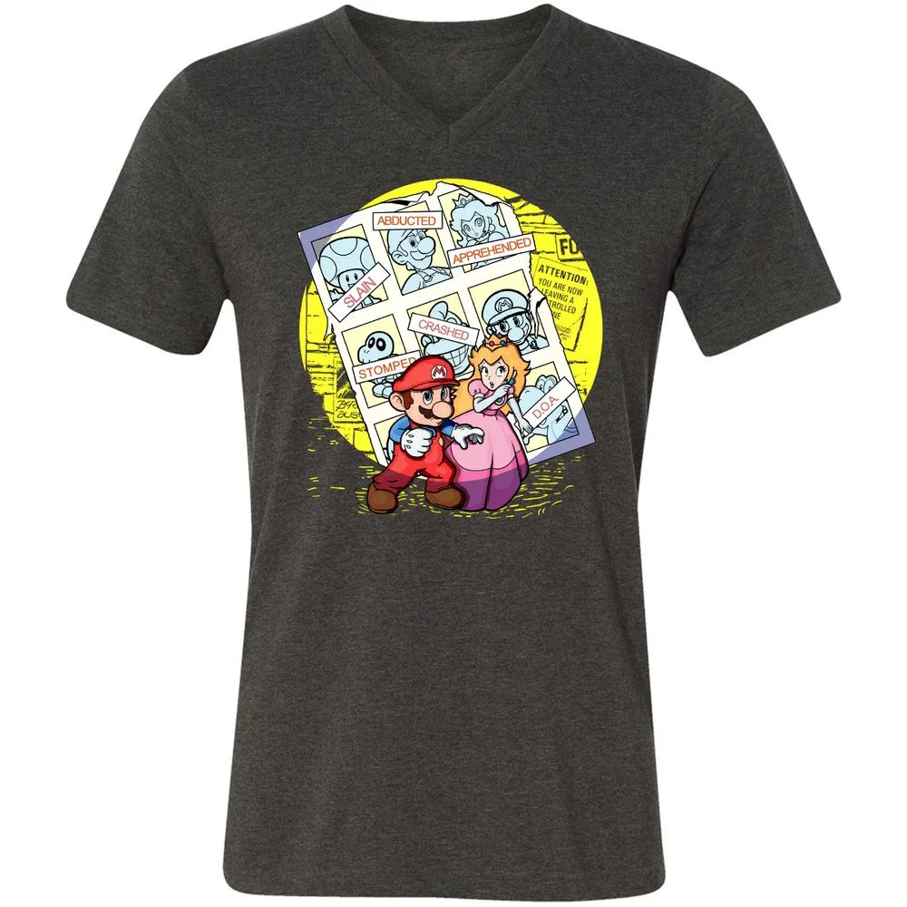 Unisex V-Neck T-Shirt - 6A8GYGWW - Dark Grey Heather - 8