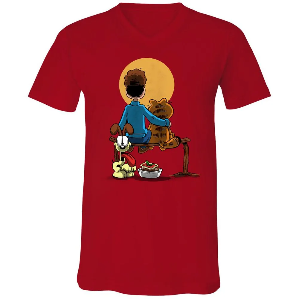 Unisex V-Neck T-Shirt - KMCM6XC1 - Red - 3