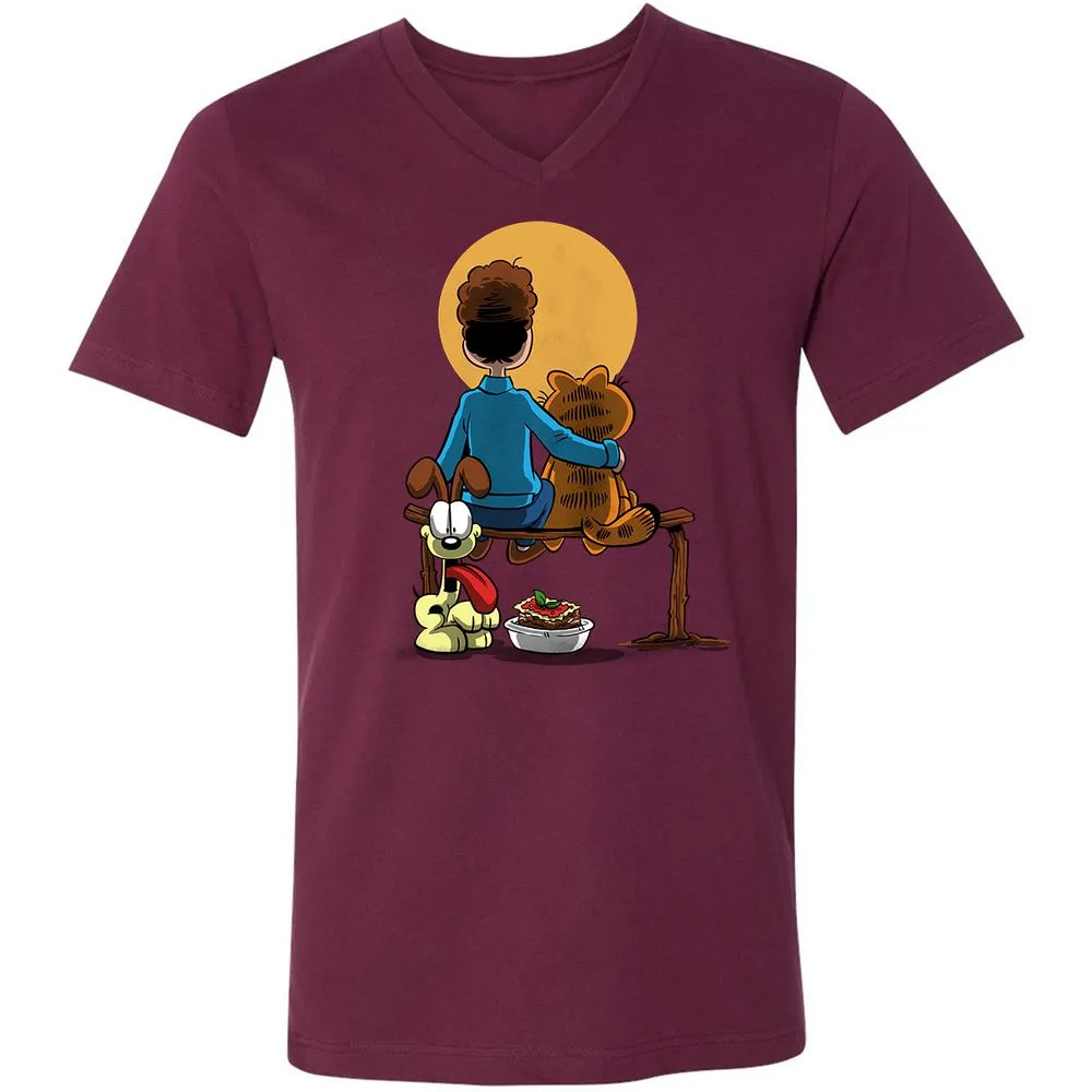 Unisex V-Neck T-Shirt - KMCM6XC1 - Maroon - 6