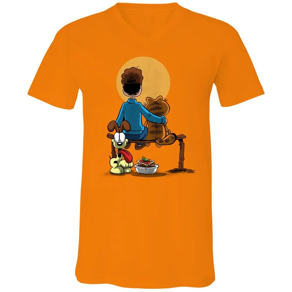 Unisex V-Neck T-Shirt - KMCM6XC1 - Orange - 11