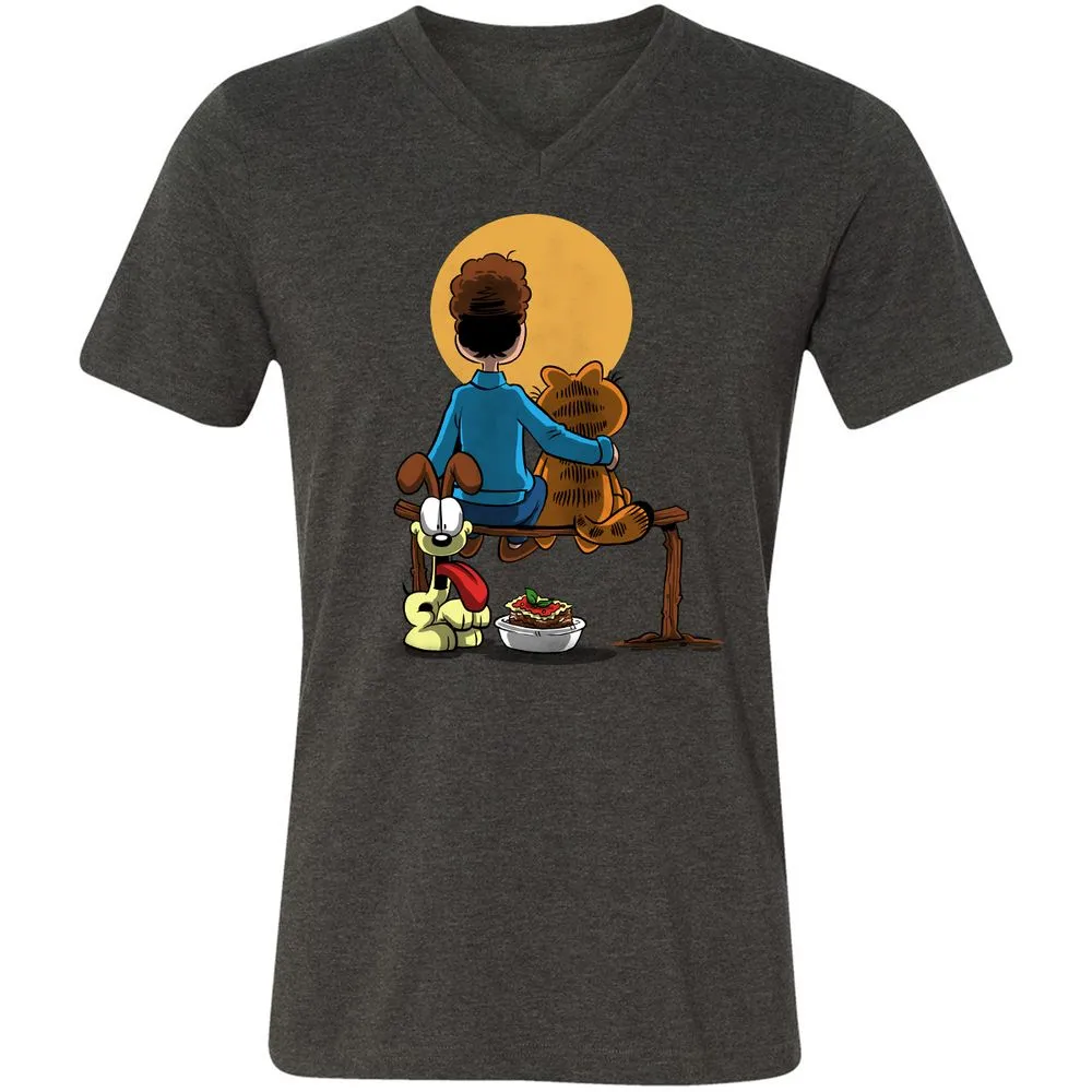 Unisex V-Neck T-Shirt - KMCM6XC1 - Dark Grey Heather - 8
