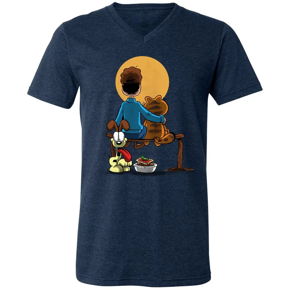 Unisex V-Neck T-Shirt - KMCM6XC1 - Heather Navy - 15