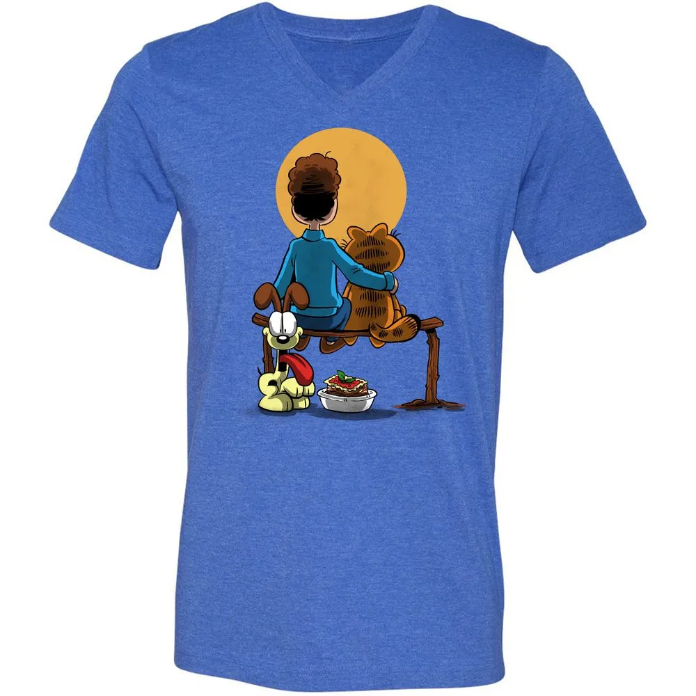 Unisex V-Neck T-Shirt - KMCM6XC1 - Heather True Royal - 14