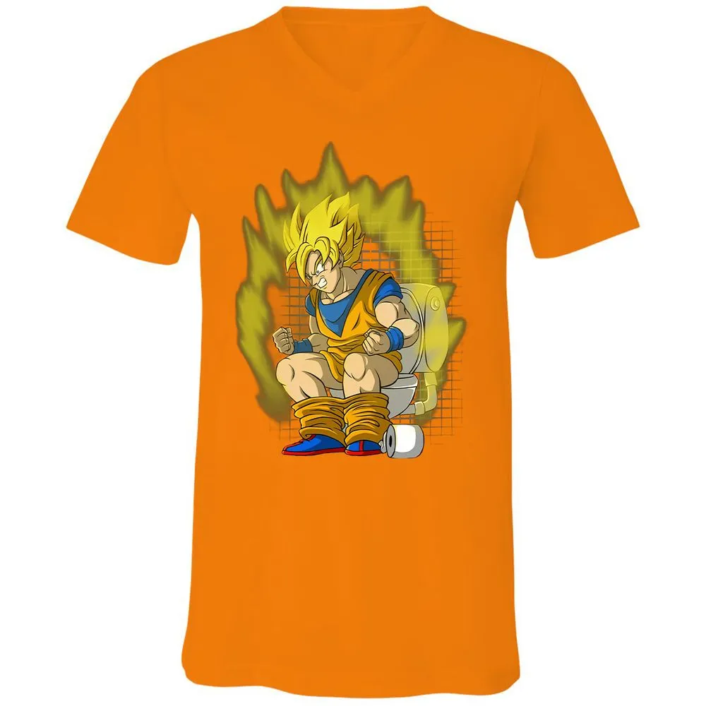 Unisex V-Neck T-Shirt - Q4XLKLCC - Orange - 11