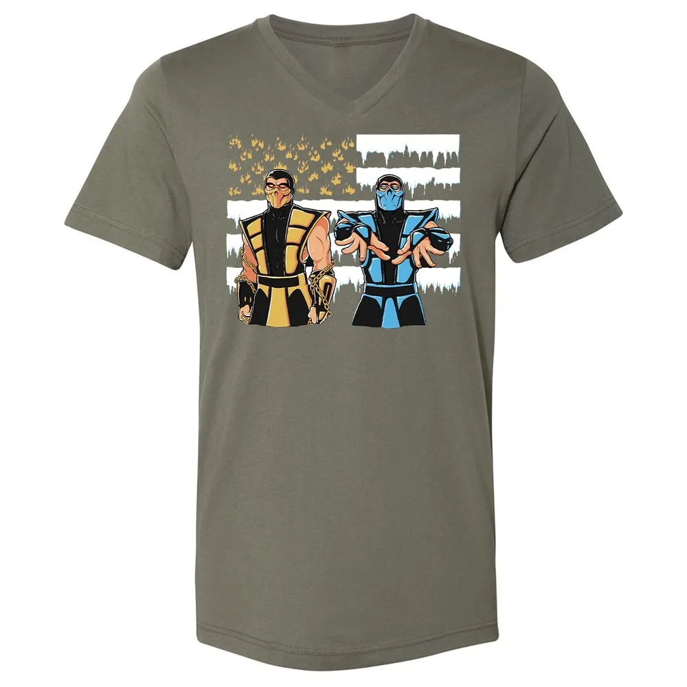 Unisex V-Neck T-Shirt - 7Y214UWY - Military Green - 10