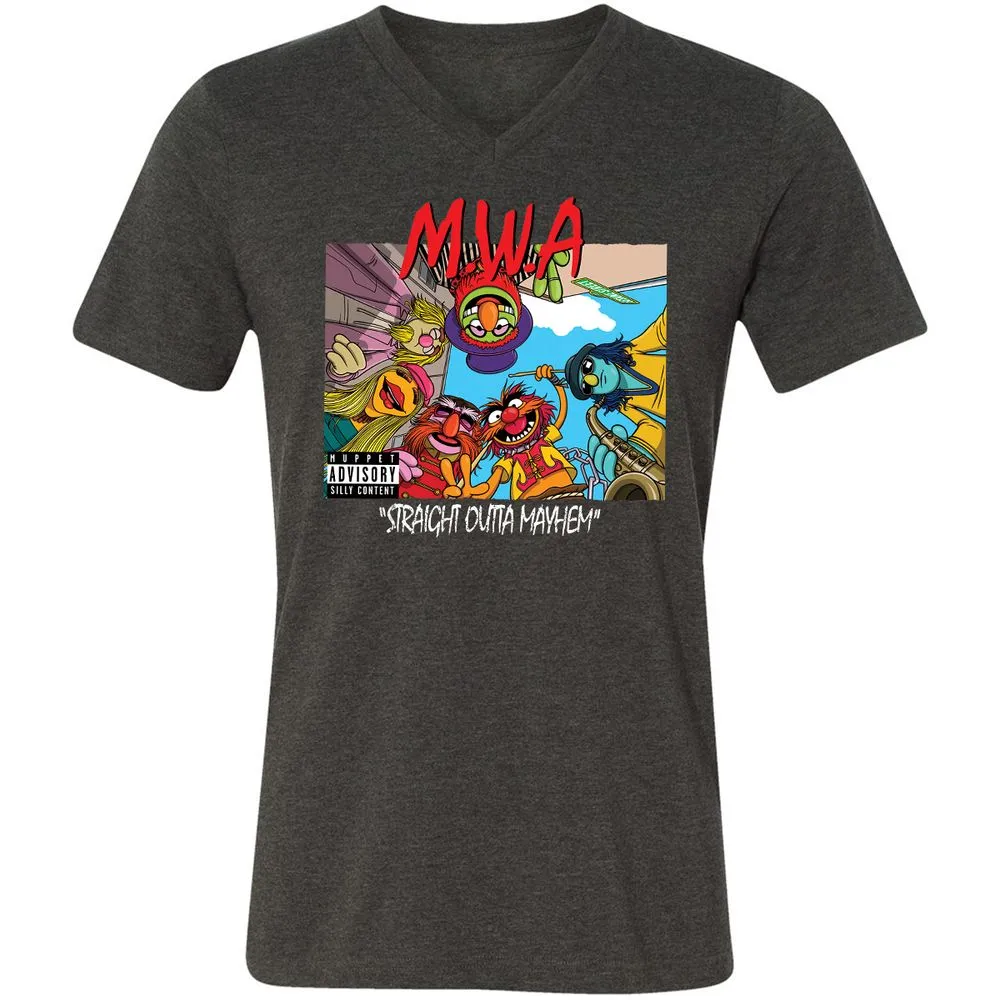 Unisex V-Neck T-Shirt - ARF284MN - Dark Grey Heather - 8
