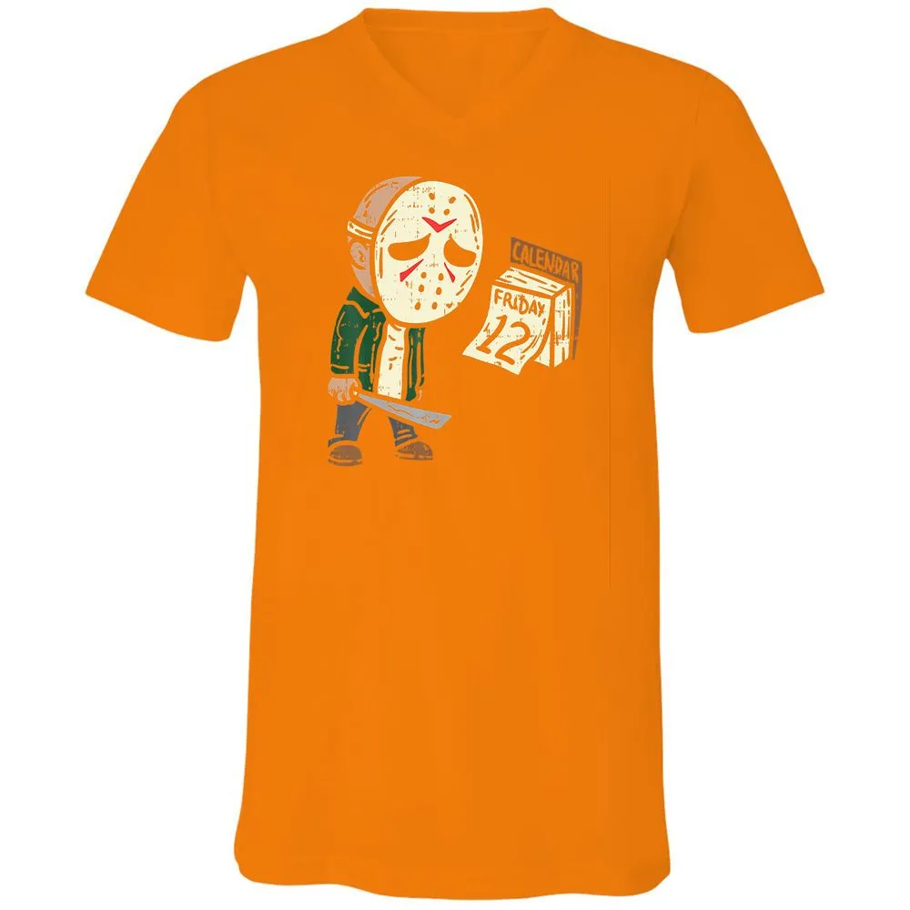 Unisex V-Neck T-Shirt - W1U9XN6D - Orange - 11