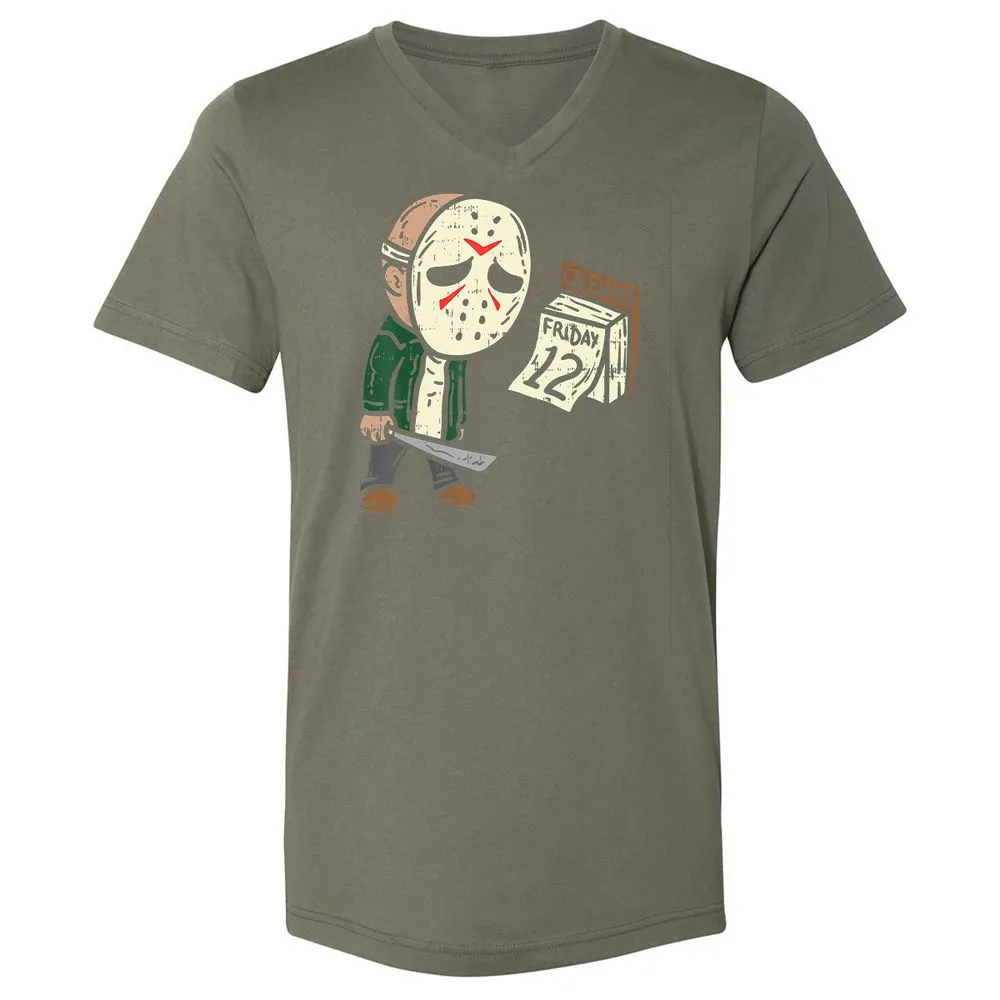 Unisex V-Neck T-Shirt - W1U9XN6D - Military Green - 10