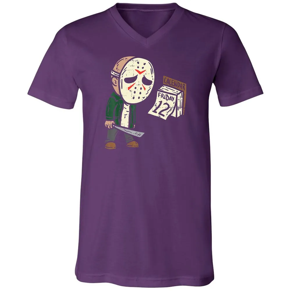 Unisex V-Neck T-Shirt - W1U9XN6D - Team Purple - 9