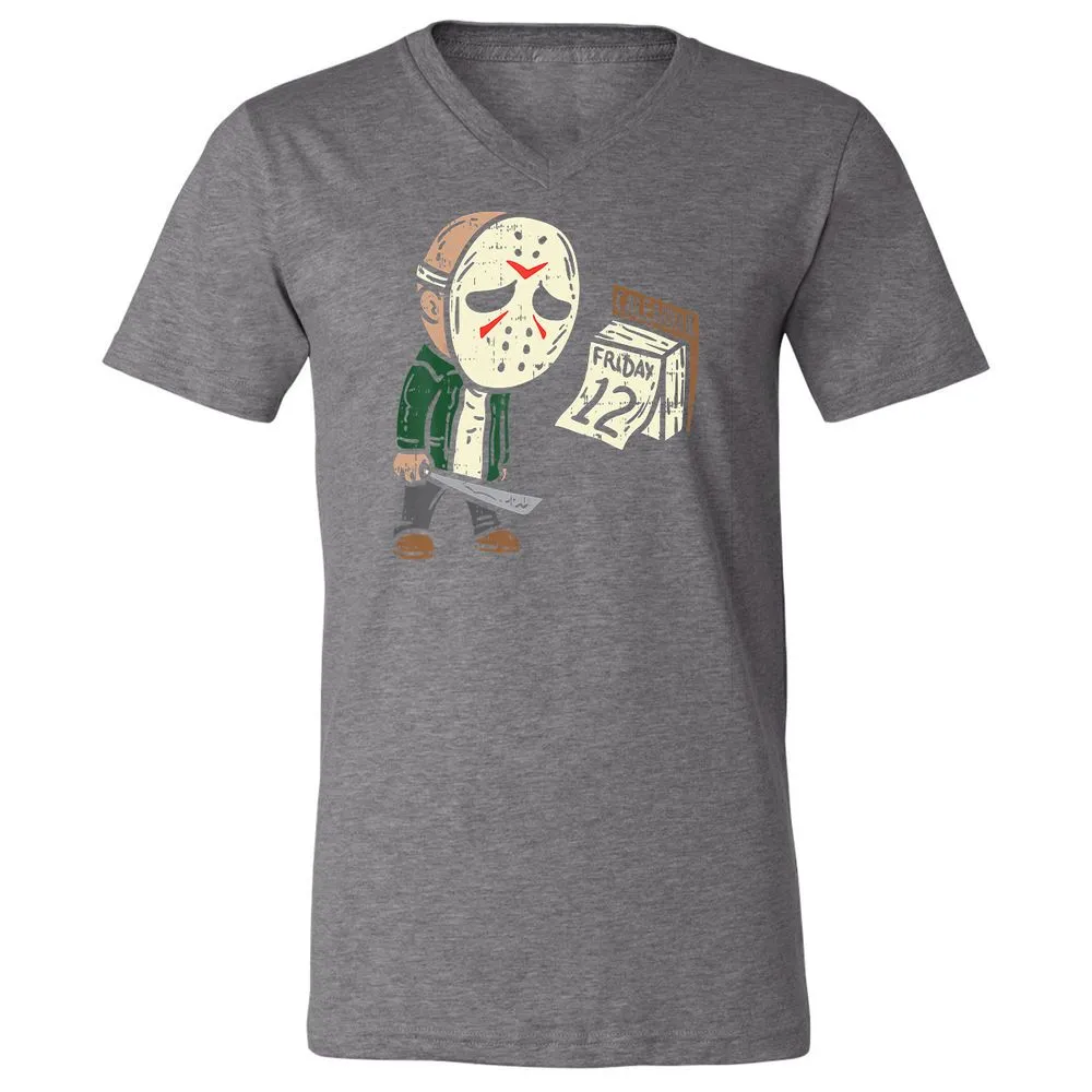 Unisex V-Neck T-Shirt - W1U9XN6D - Deep Heather - 13