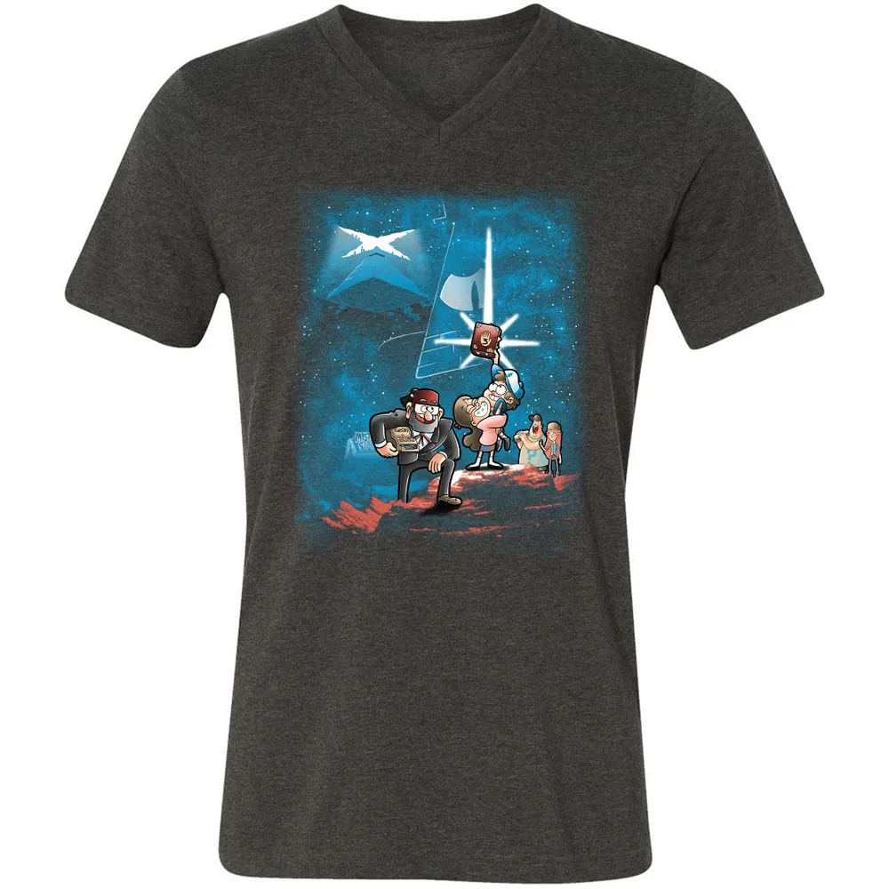 Unisex V-Neck T-Shirt - AZNLLPL2 - Dark Grey Heather - 8