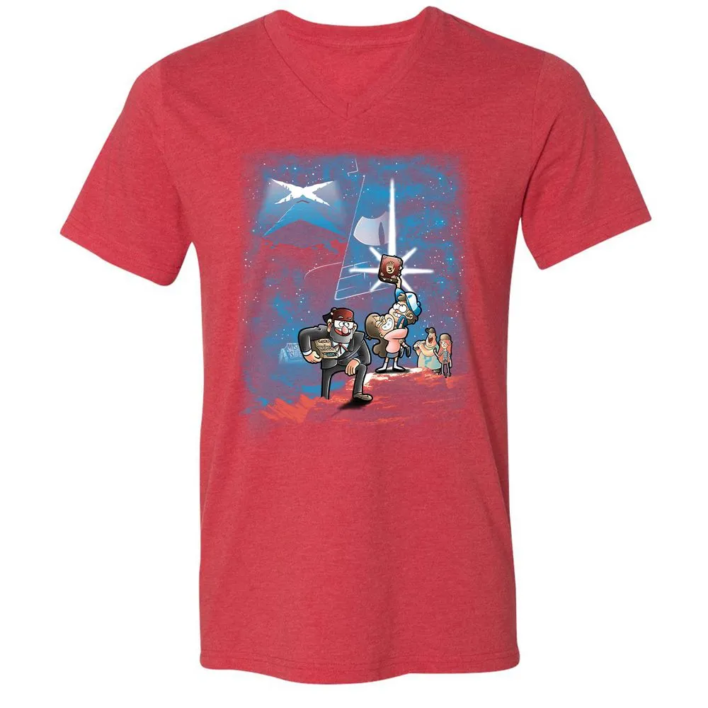 Unisex V-Neck T-Shirt - AZNLLPL2 - Heather Red - 16