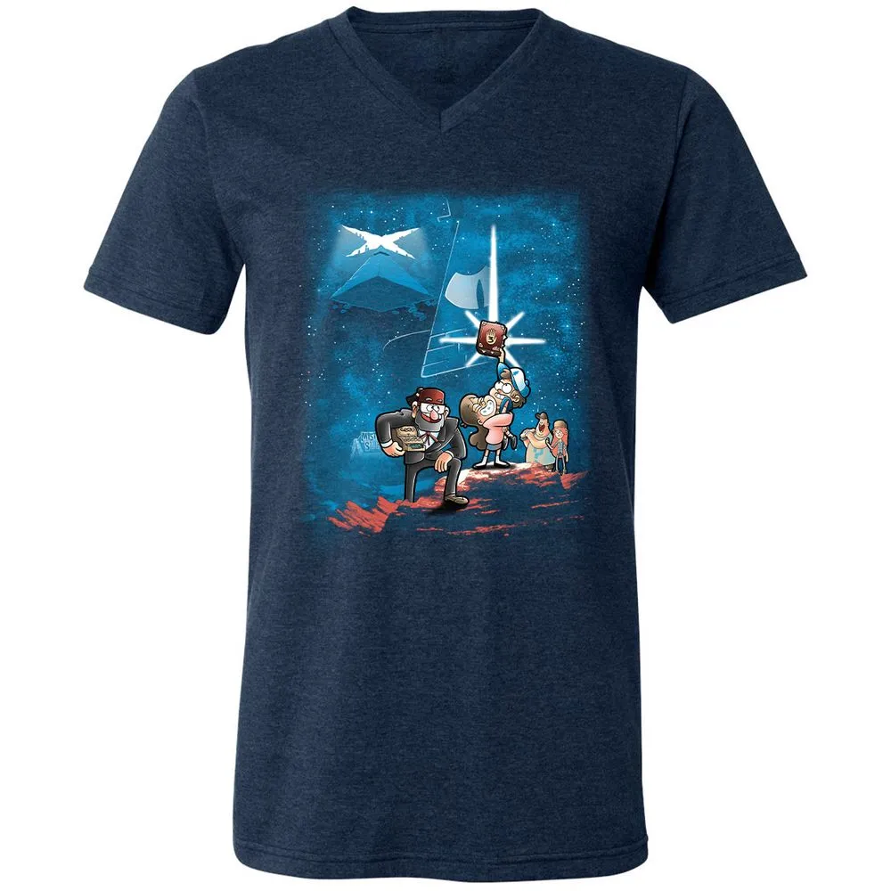 Unisex V-Neck T-Shirt - AZNLLPL2 - Heather Navy - 15