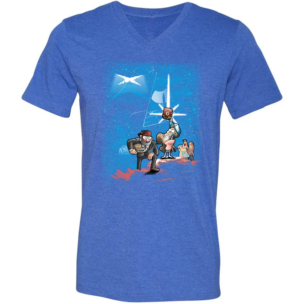Unisex V-Neck T-Shirt - AZNLLPL2 - Heather True Royal - 14