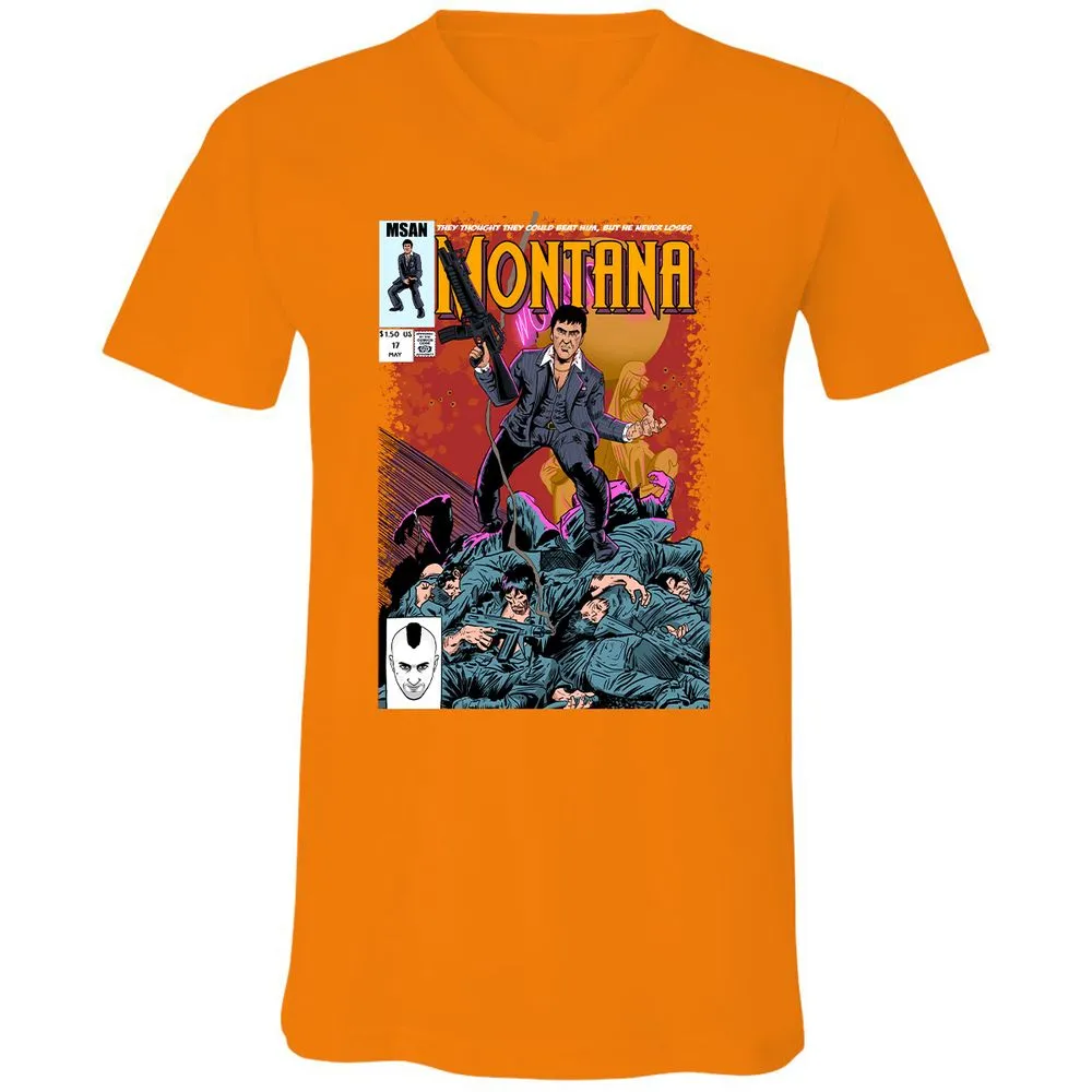 Unisex V-Neck T-Shirt - KUSH6U3S - Orange - 11