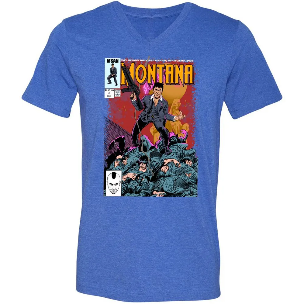 Unisex V-Neck T-Shirt - KUSH6U3S - Heather True Royal - 14