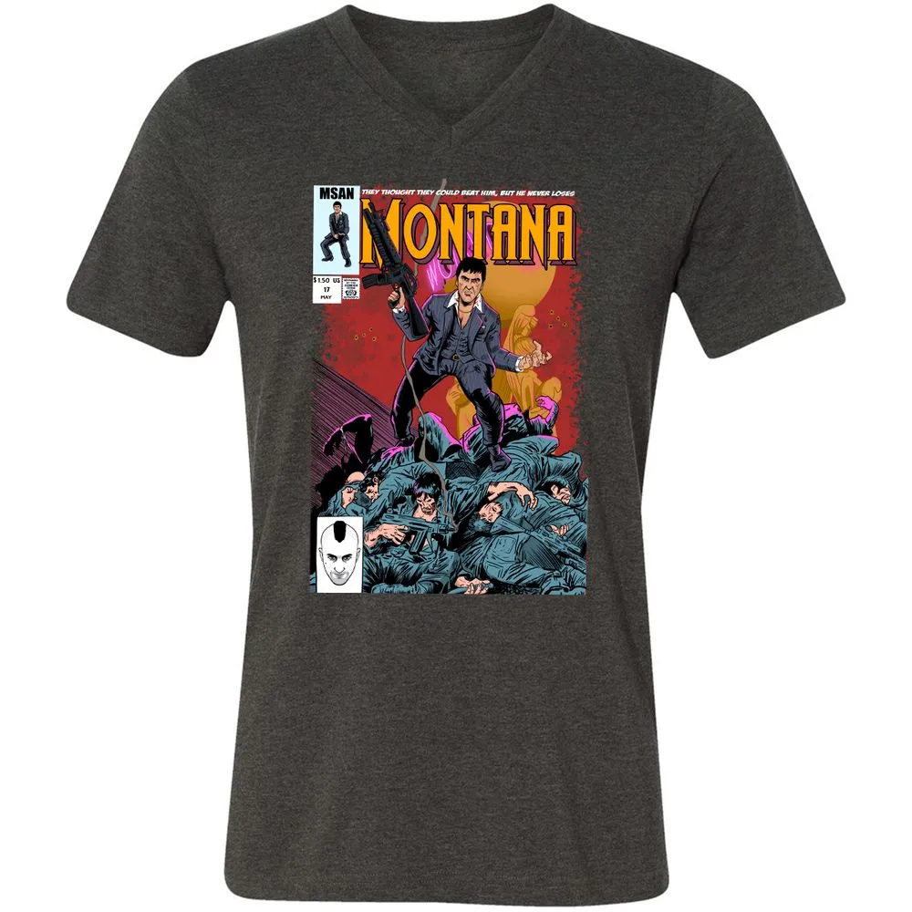 Unisex V-Neck T-Shirt - KUSH6U3S - Dark Grey Heather - 8