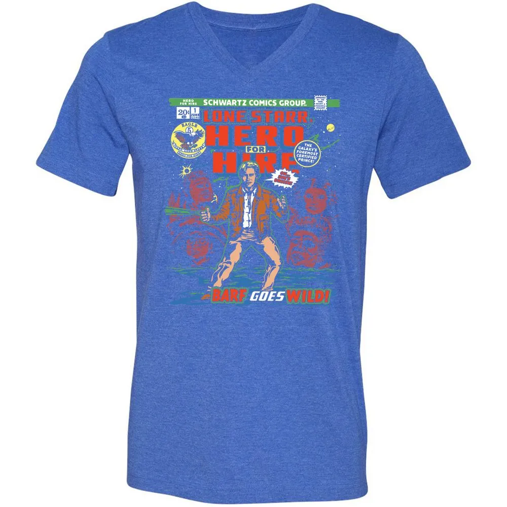 Unisex V-Neck T-Shirt - G9DLJXX4 - Heather True Royal - 14