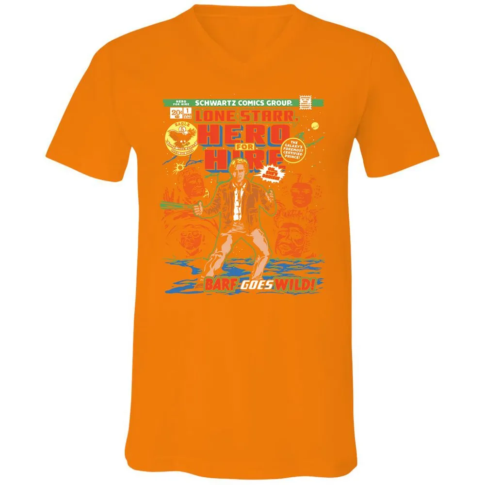 Unisex V-Neck T-Shirt - G9DLJXX4 - Orange - 11
