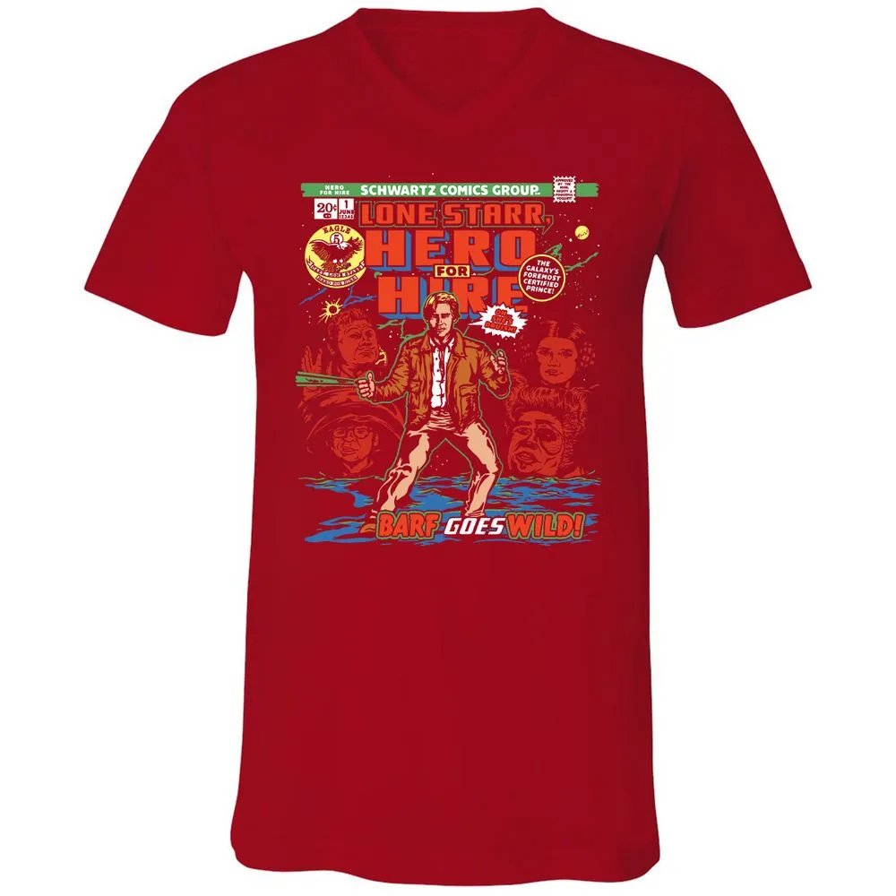 Unisex V-Neck T-Shirt - G9DLJXX4 - Red - 3