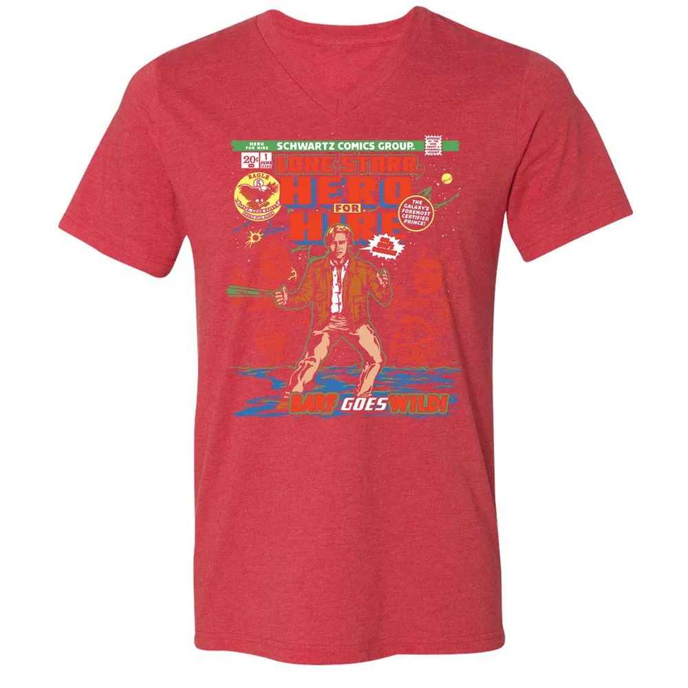 Unisex V-Neck T-Shirt - G9DLJXX4 - Heather Red - 16