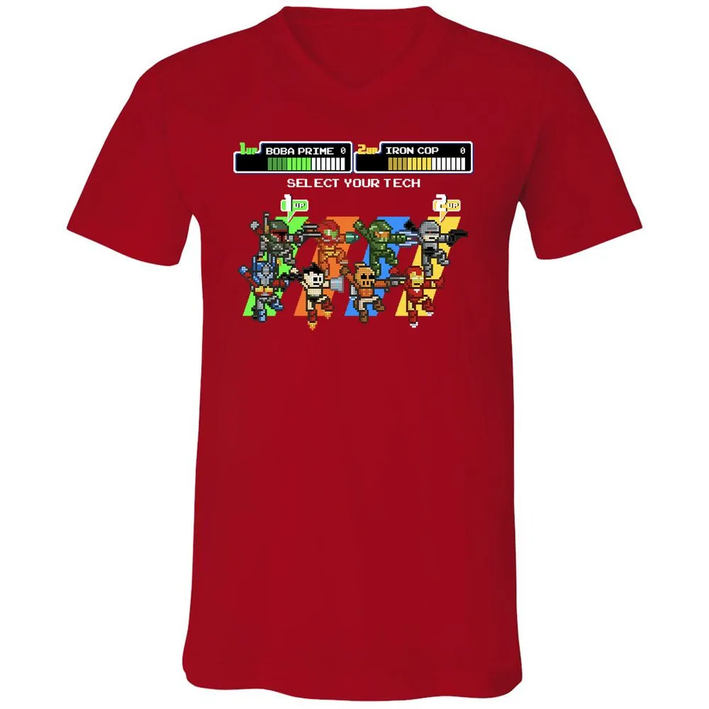 Unisex V-Neck T-Shirt - THQV8UVU - Red - 3